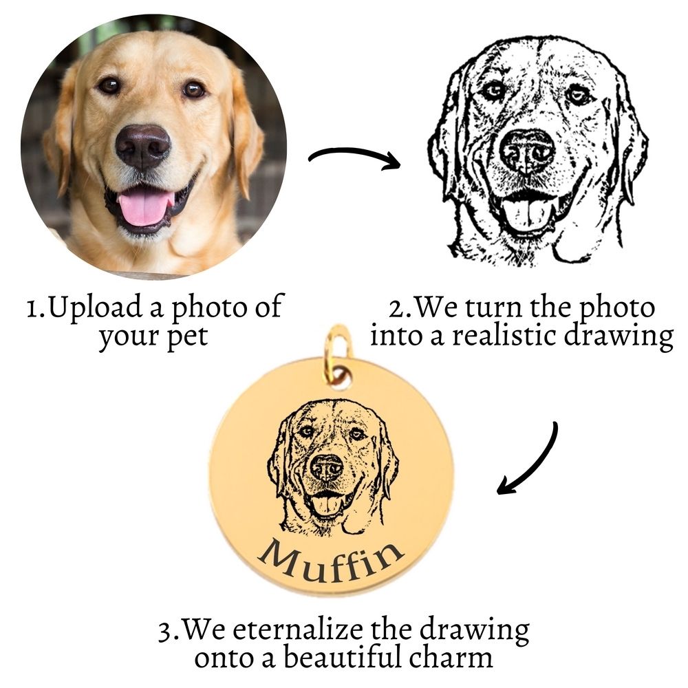 Collana con incisione cane