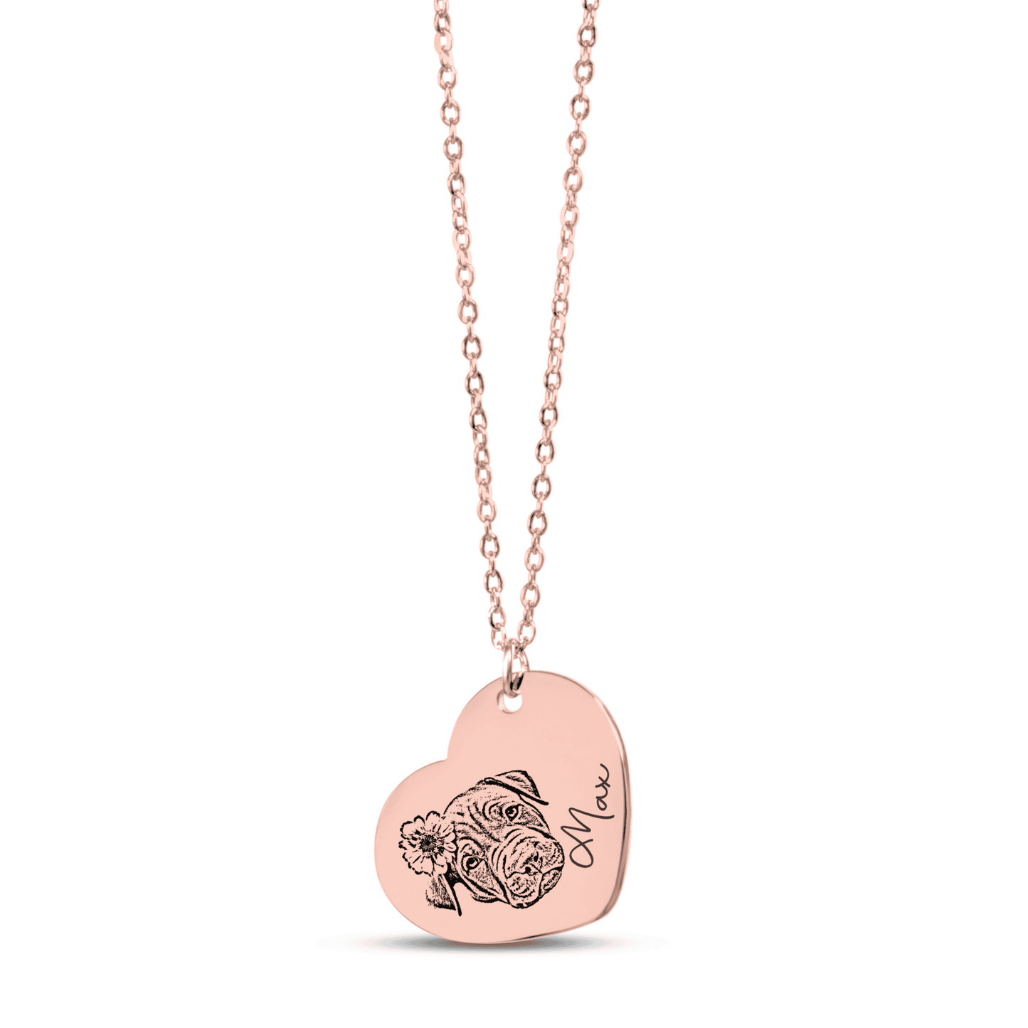 Collana cuore con cane