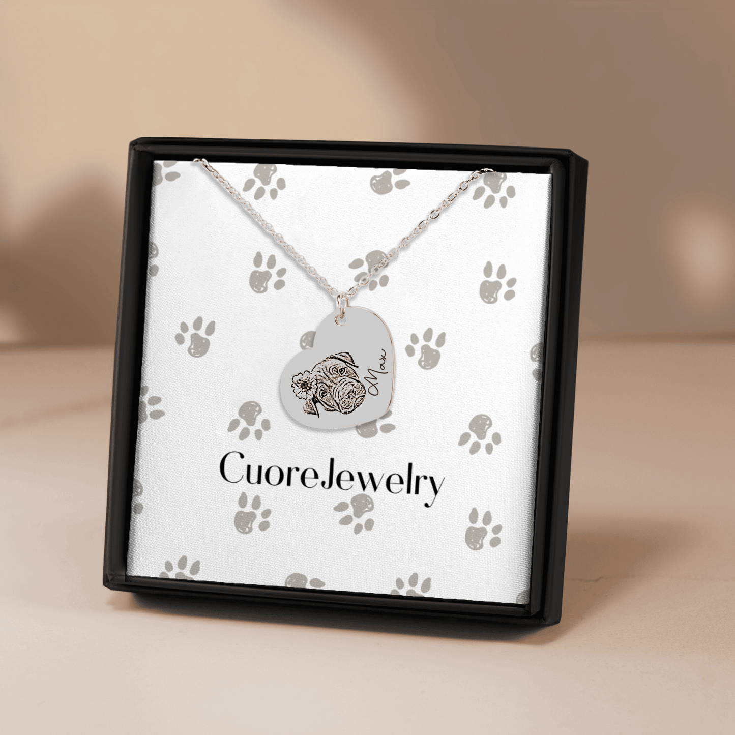Collana cuore con cane