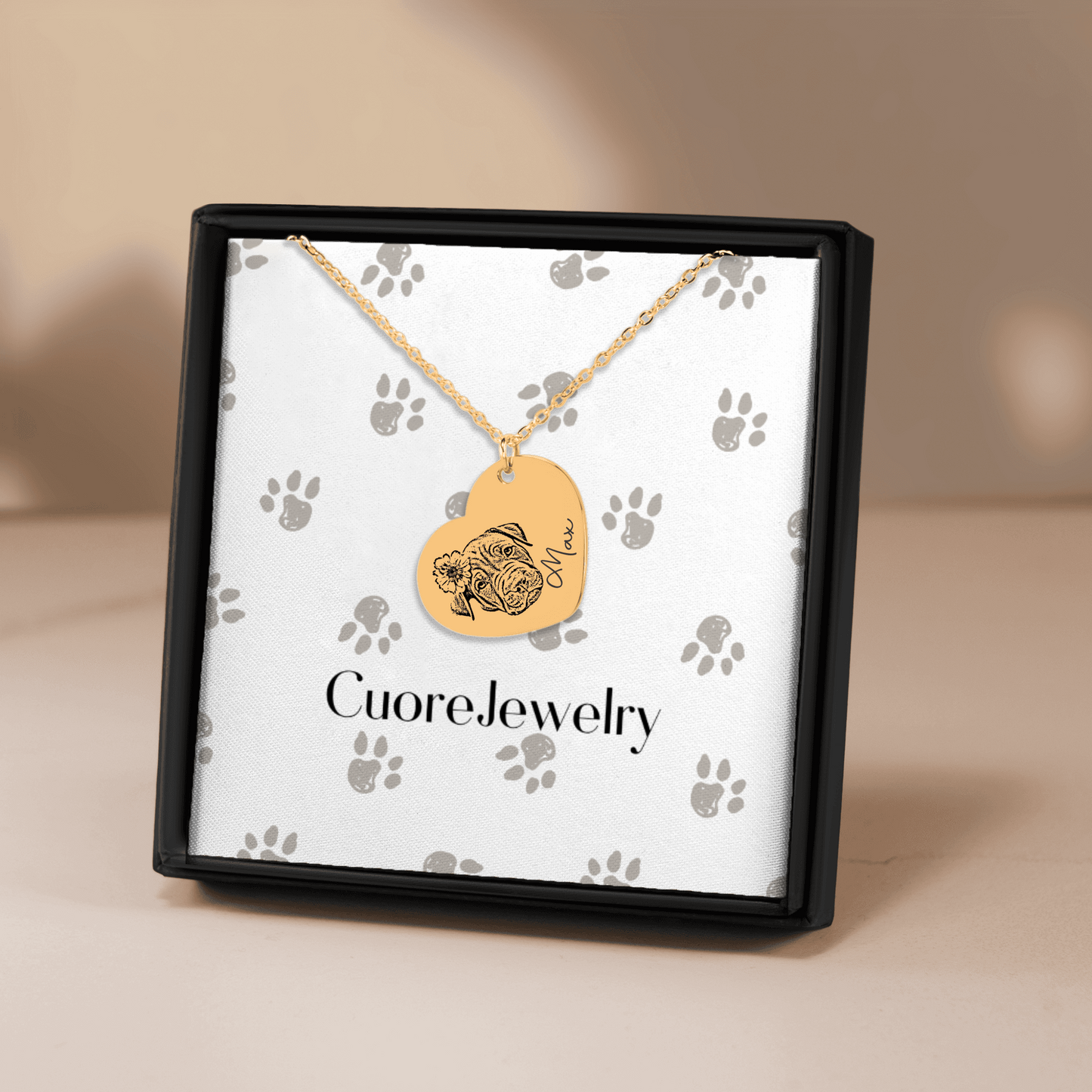 Collana cuore con cane