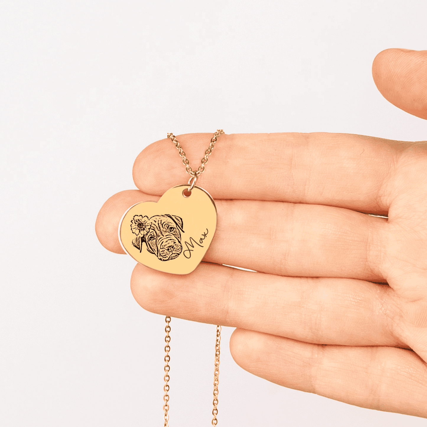 Collana cuore con cane