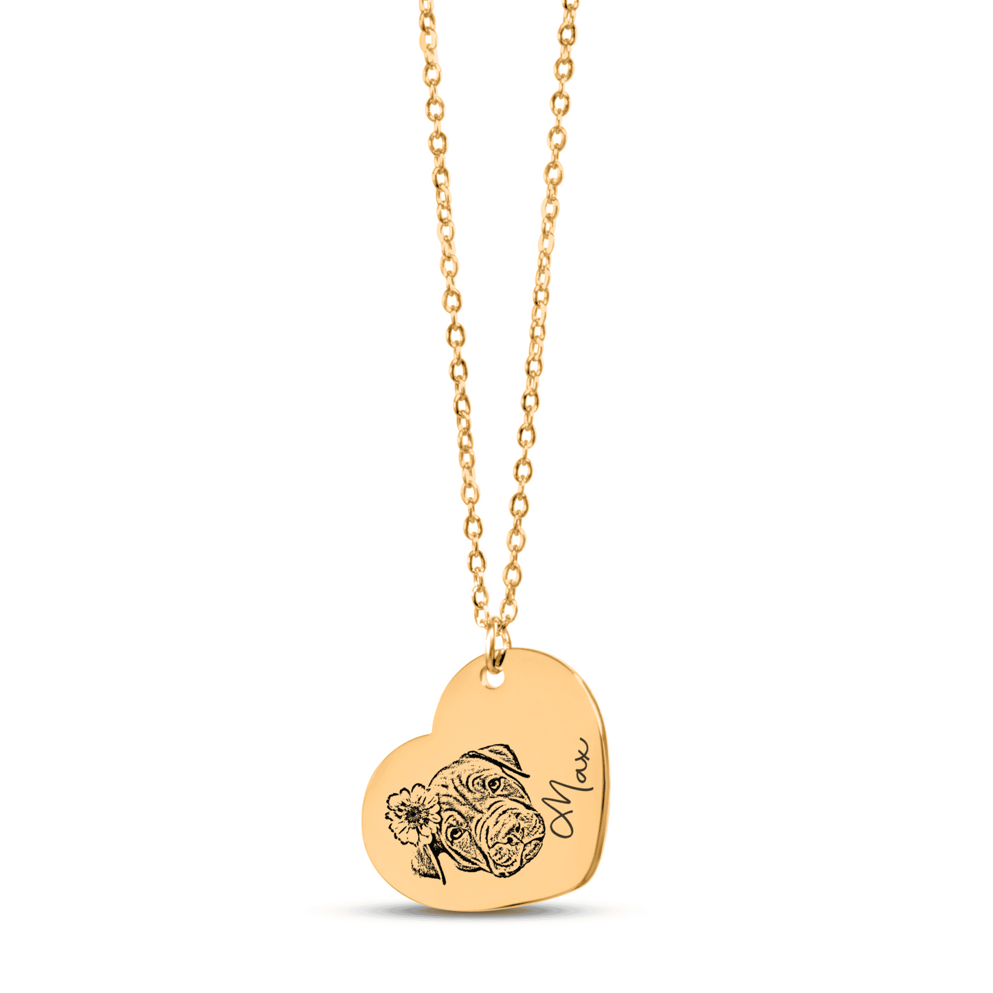 Collana cuore con cane