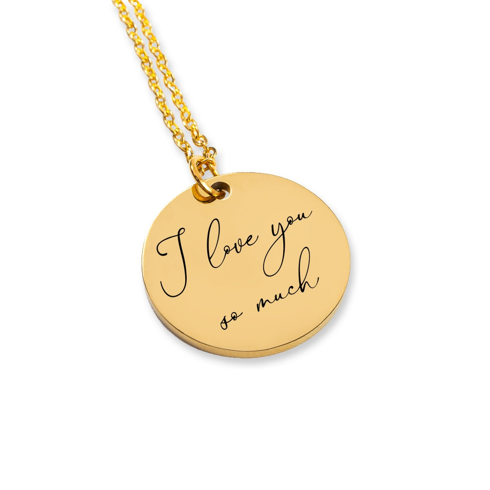 Collana con messaggio scritto a mano