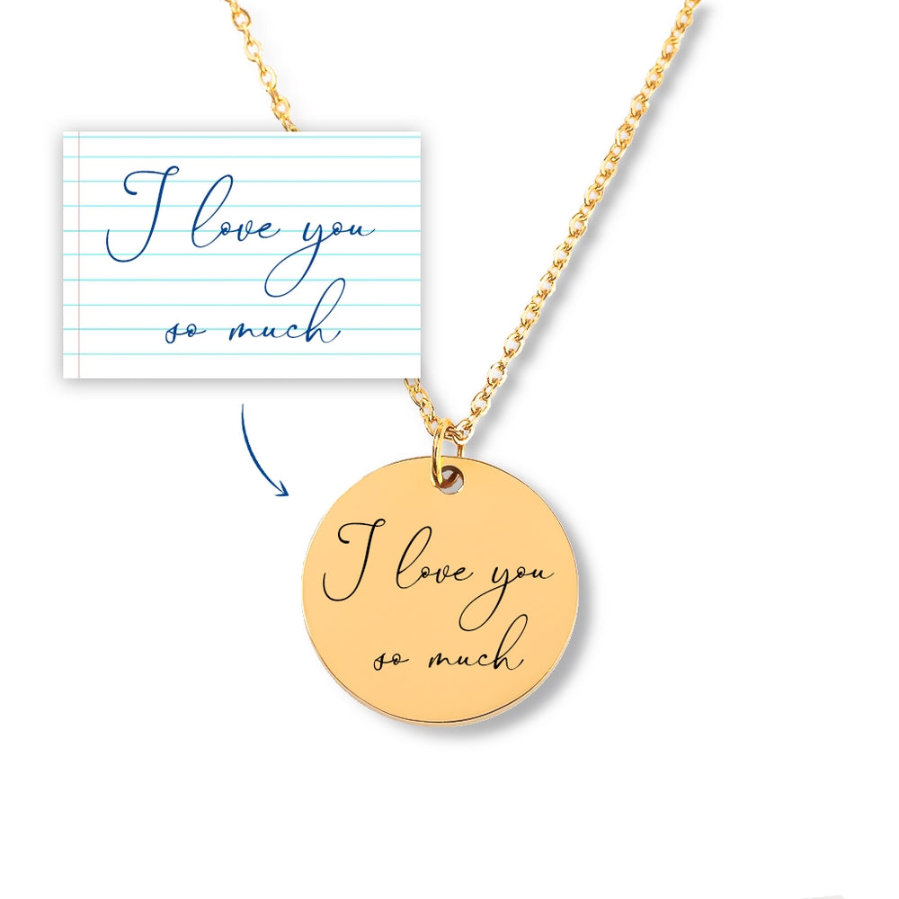 Collana con messaggio scritto a mano