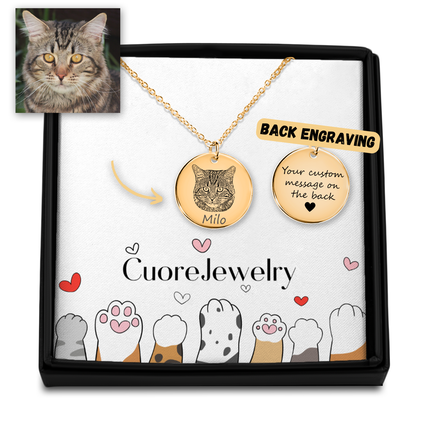 Cat Portrait Necklace