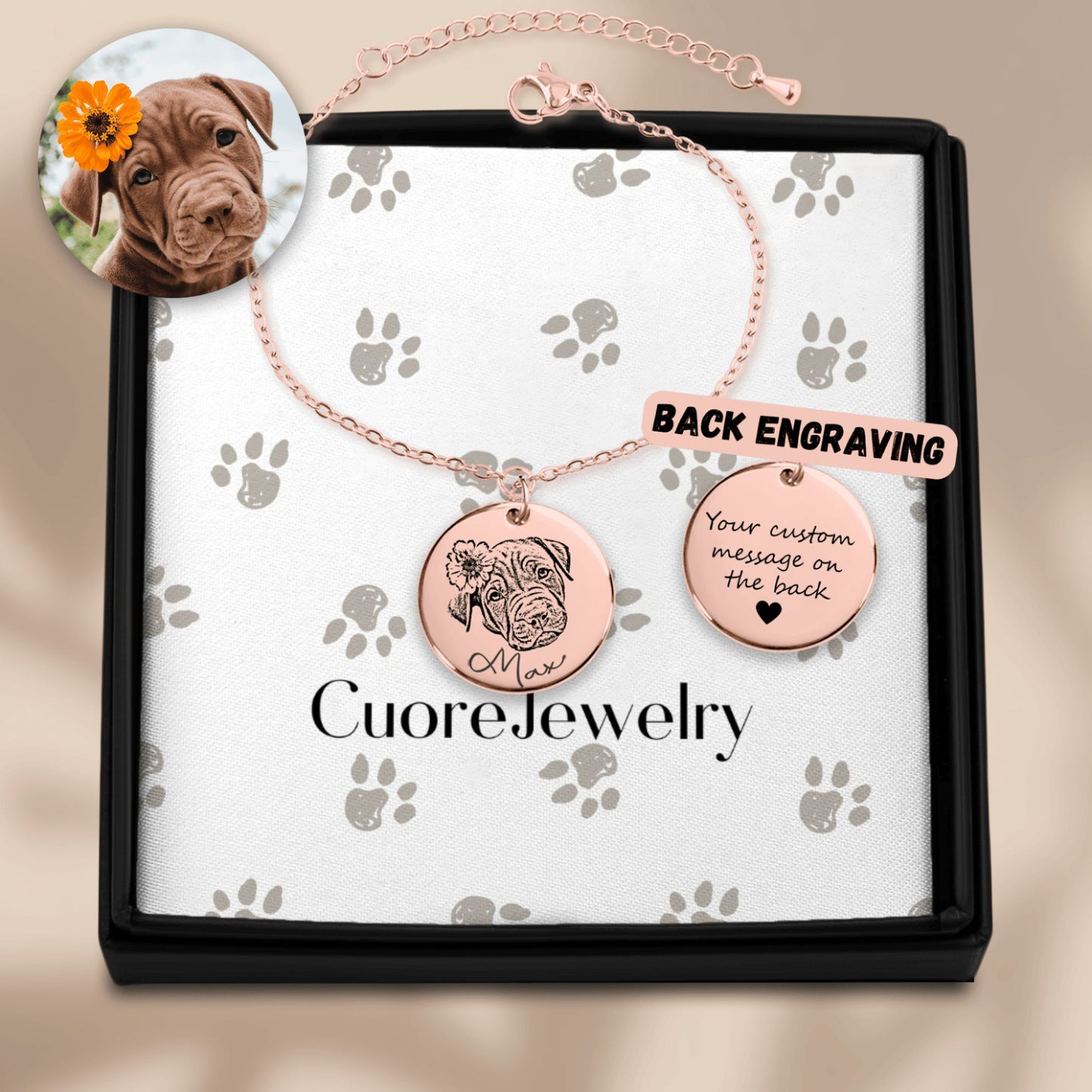 Bracciale con immagine cane