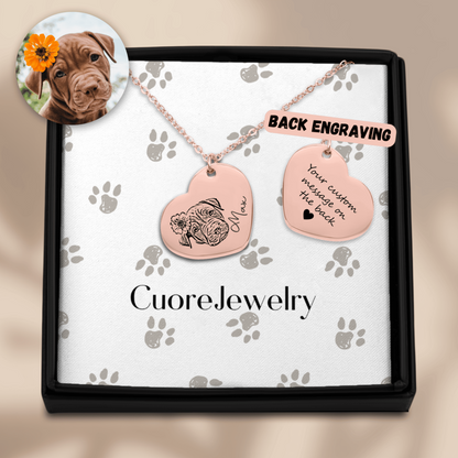Collana cuore con cane