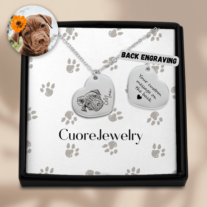 Collana cuore con cane