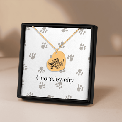 Collana cuore con cane
