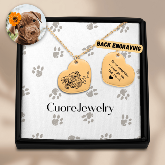 Collana cuore con cane
