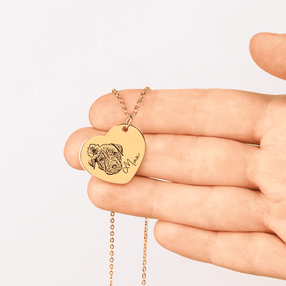 Collana cuore con cane